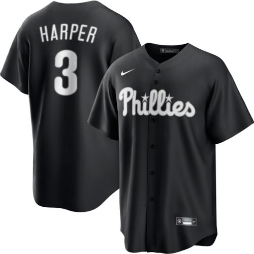 Nike Men's Philadelphia Phillies Black Bryce Harper #3 Carbon