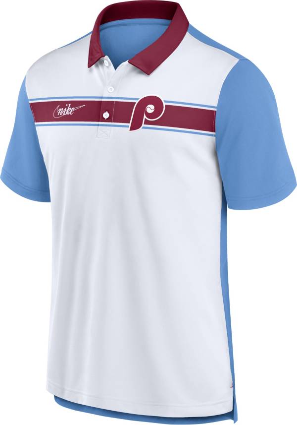 Nike Men's Philadelphia Phillies Blue Cooperstown Rewind Polo