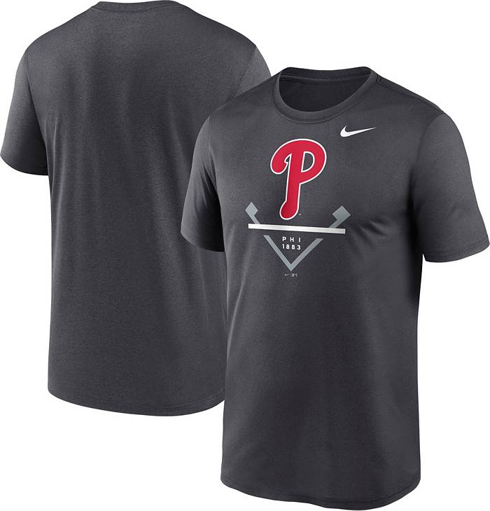Nike Men's Gray Philadelphia Phillies Wordmark Legend T-shirt - Macy's