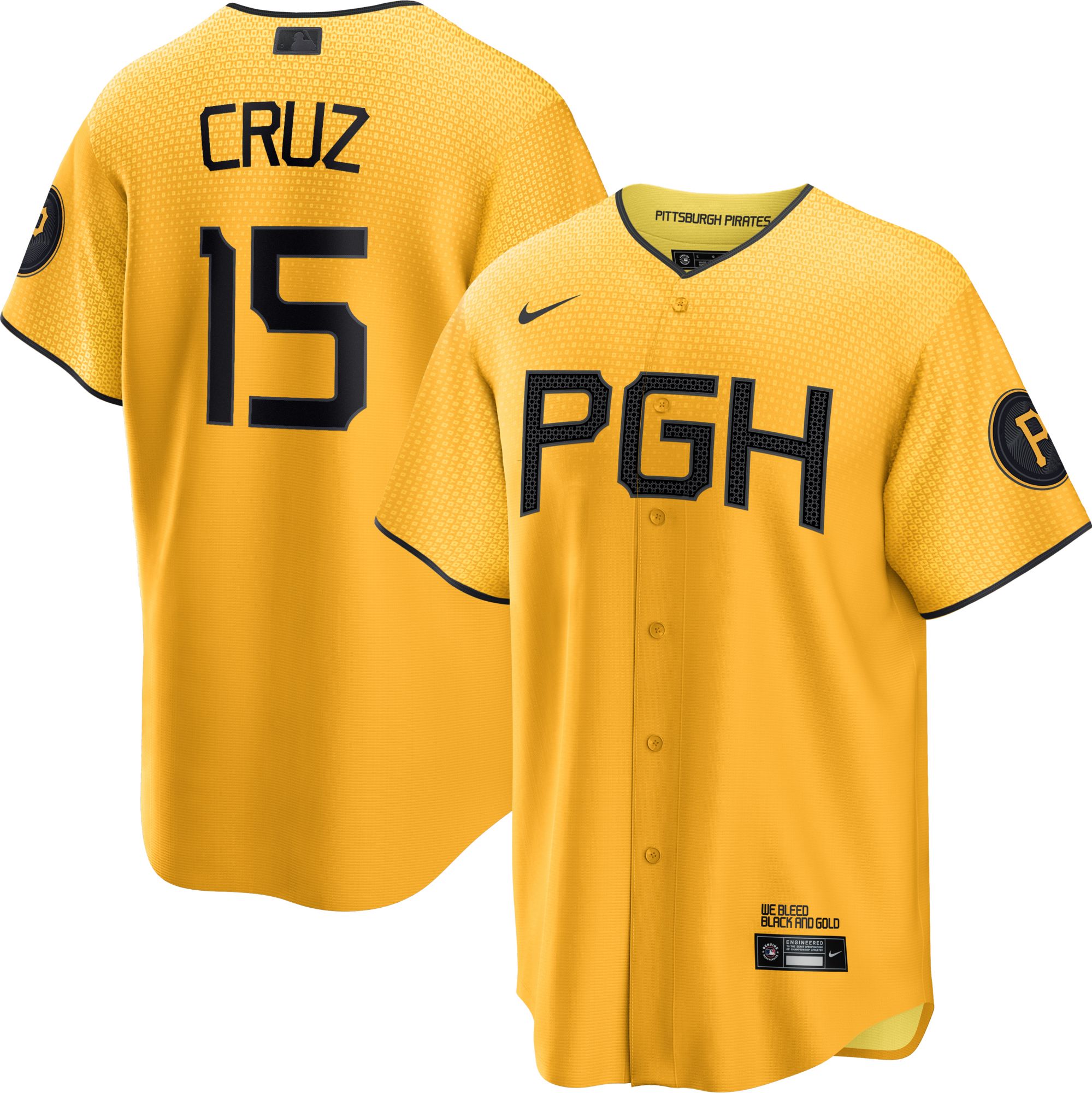 Nike Men's Pittsburgh Pirates 2023 City Connect Oneil Cruz #15 Cool Base Jersey product image