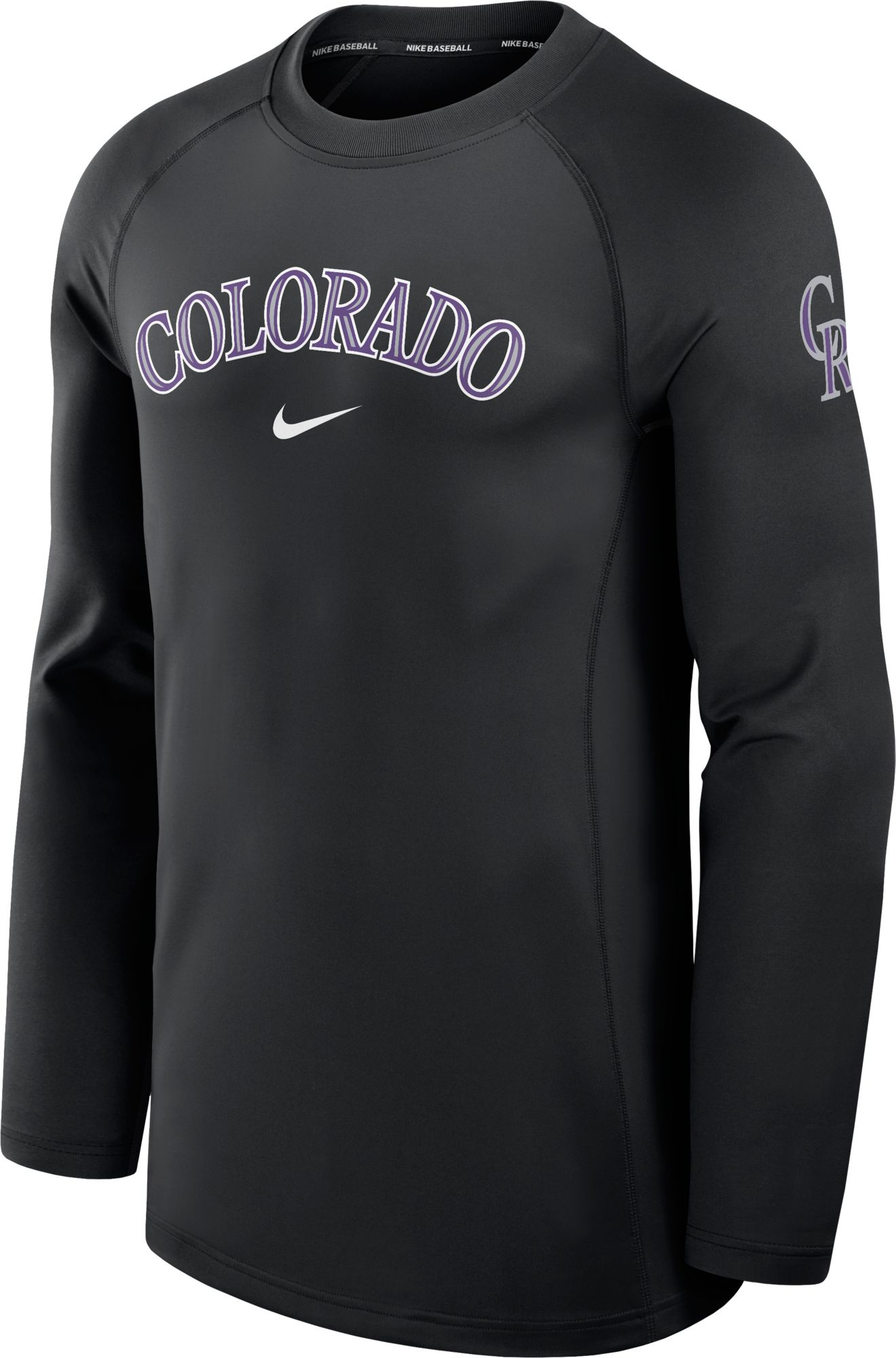 Nike Men's Colorado Rockies Black Authentic Collection Game Crew Neck Sweatshirt