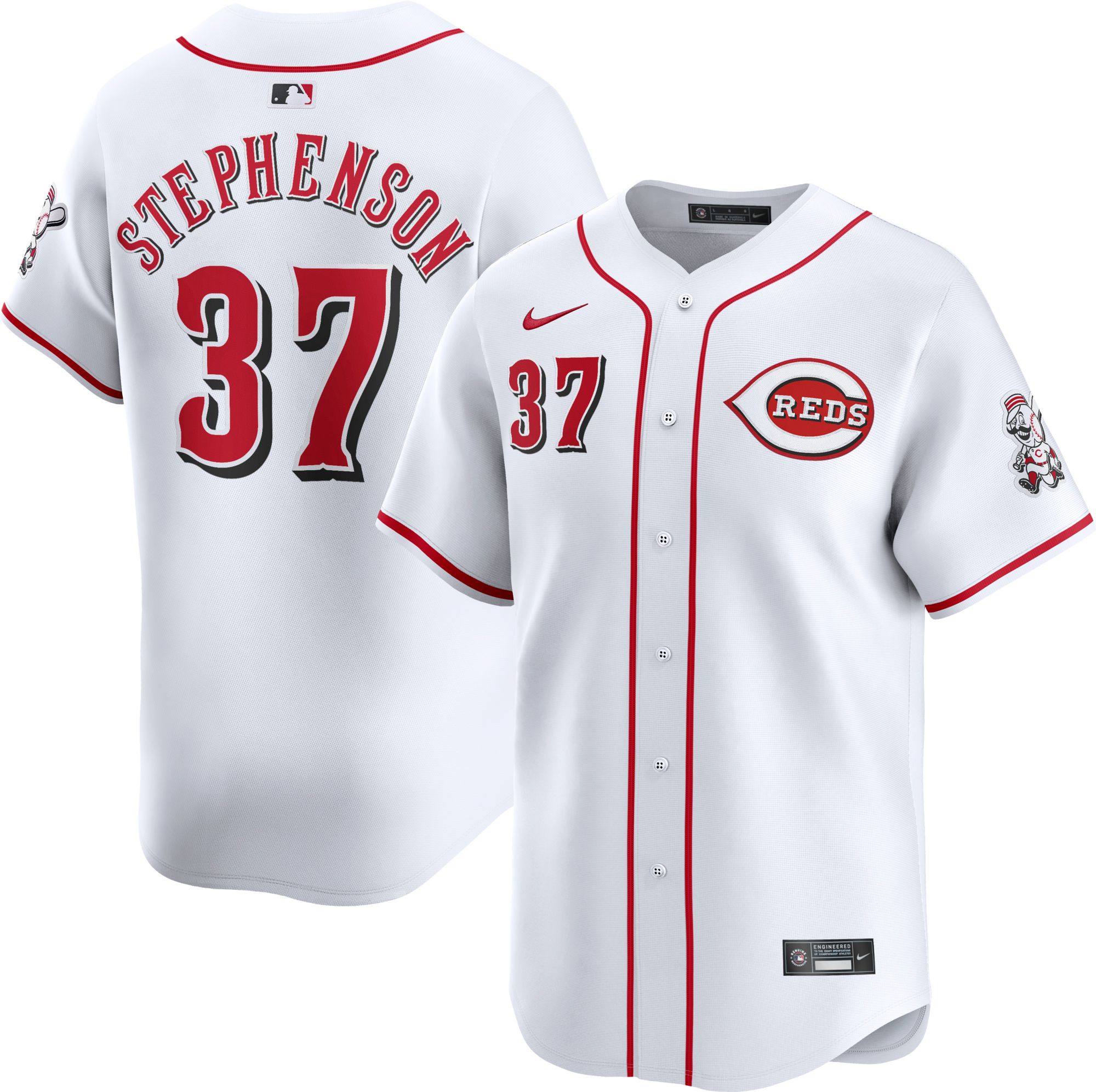 Nike Men's Cincinnati Reds Tyler Stephenson #37 White Limited Vapor Jersey