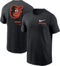 Baltimore Orioles Shirt Men Medium Black Tee Nike Dri Fit Center Swoosh  Adult *