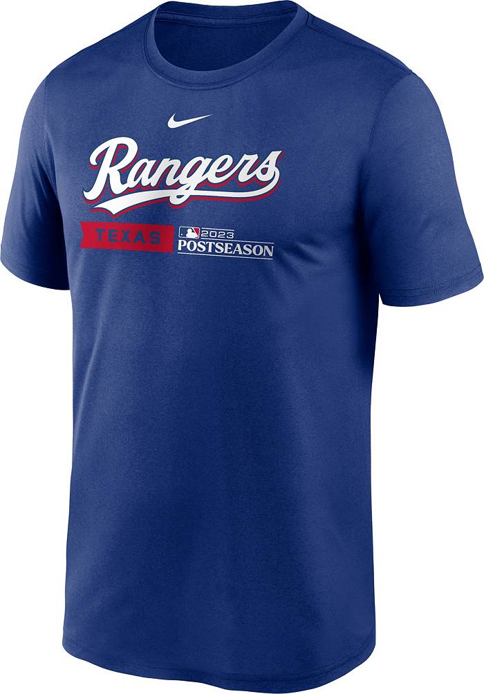 Texas Rangers 2023 MLB Postseason Flux Men's Nike Dri-FIT MLB 3/4-Sleeve  Pullover Hoodie.