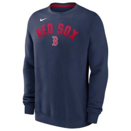 Nike Men's Boston Red Sox Navy Fleece Crew Neck Sweatshirt