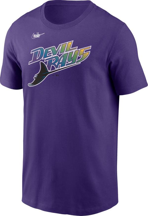 Nike Men s Tampa Bay Rays Purple Cooperstown Wordmark T Shirt