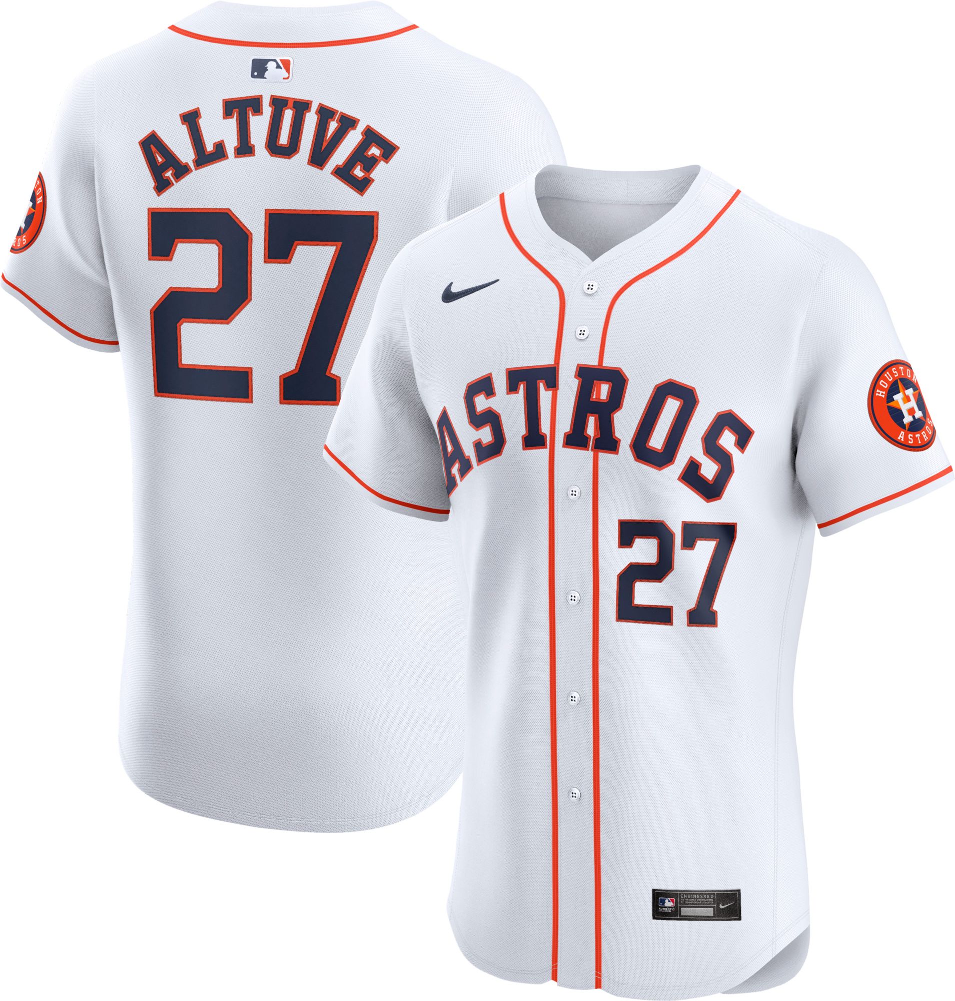 Nike Men's Houston Astros José Altuve #27 White Home Elite Jersey