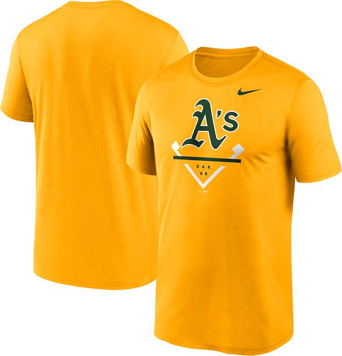 Nike Men's Oakland Athletics Yellow Icon Legend Performance T-Shirt