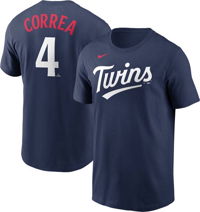 Nike Men's Minnesota Twins Carlos Correa #4 Navy T-Shirt