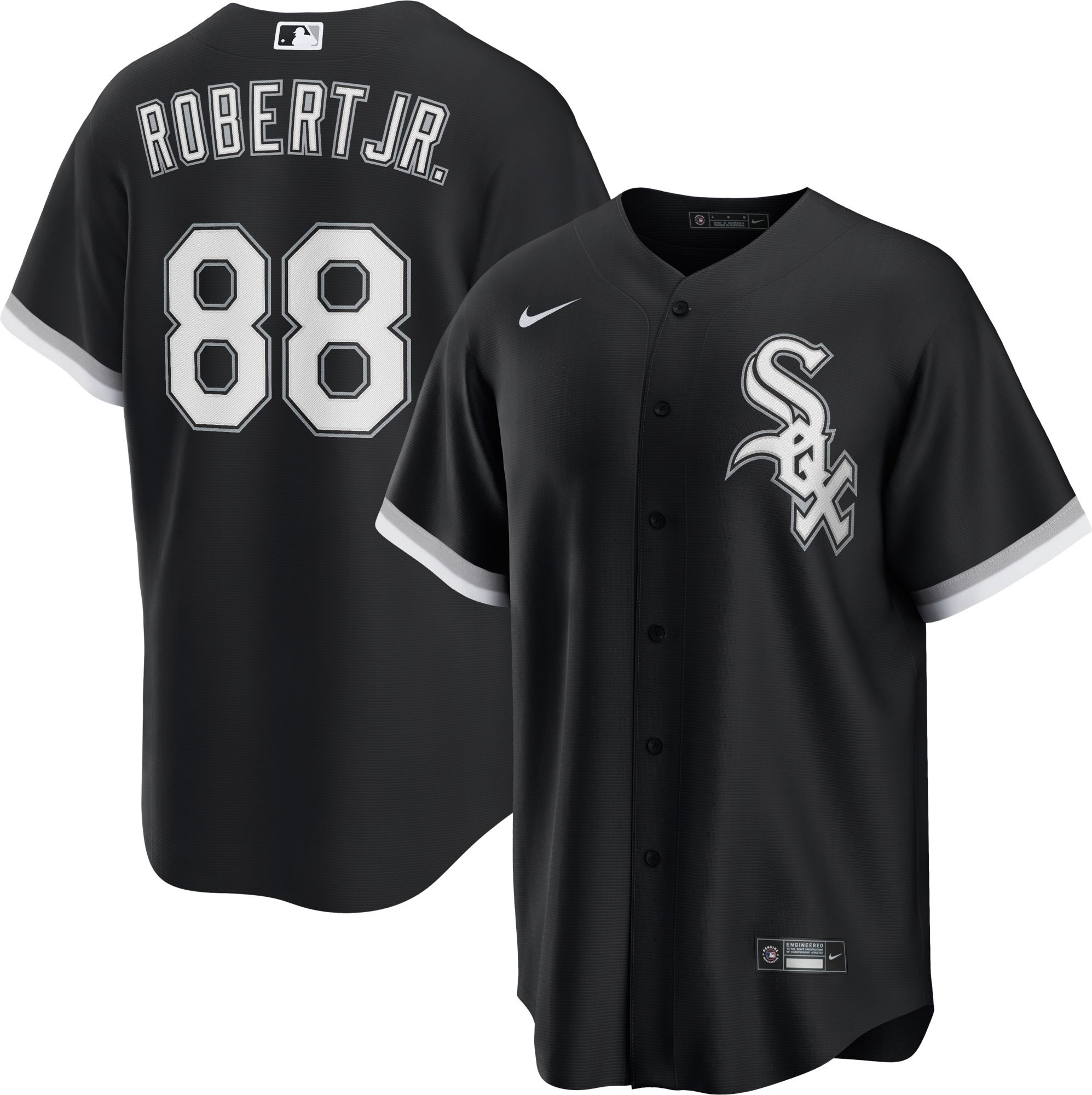 Nike Men's Chciago White Sox Luis Robert Jr. #88 Black Alternate Cool Base Jersey