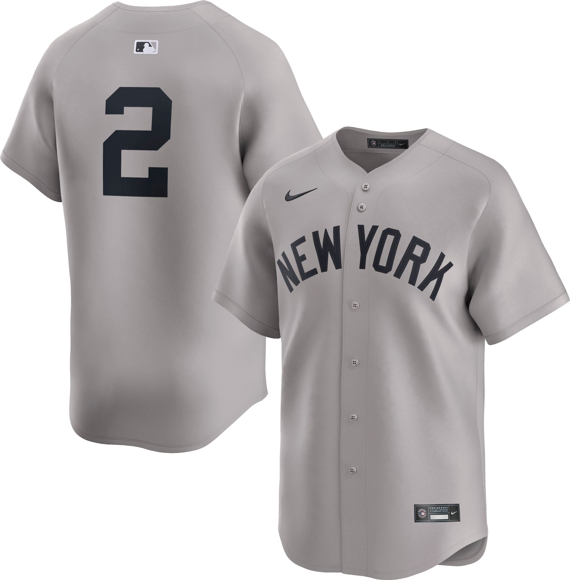 Nike Men s New York Yankees Derek Jeter 2 Gray Limited Vapor Jersey Dick s Sporting Goods
