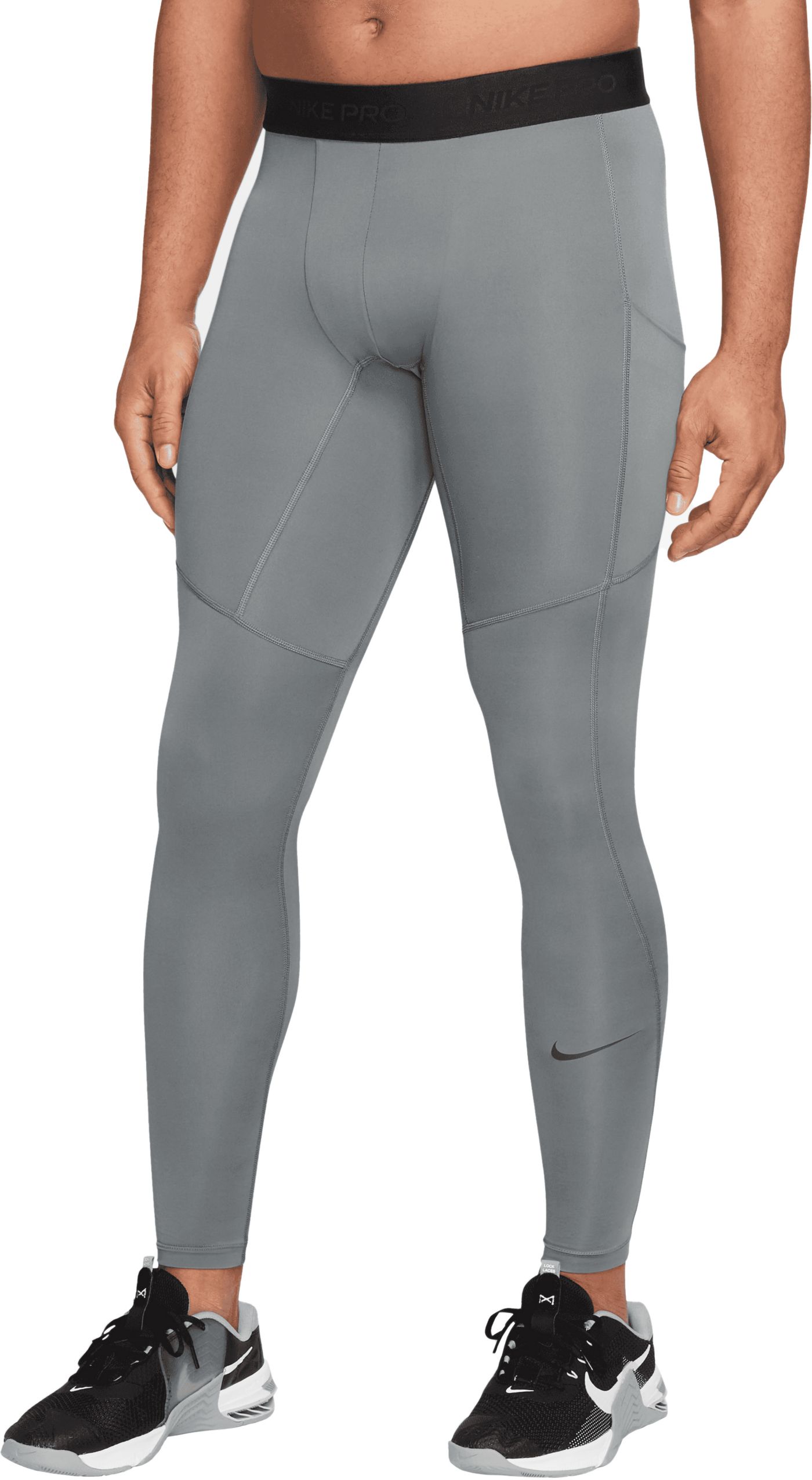 Nike Pro Men s Dri Fit Fitness Tights Grey