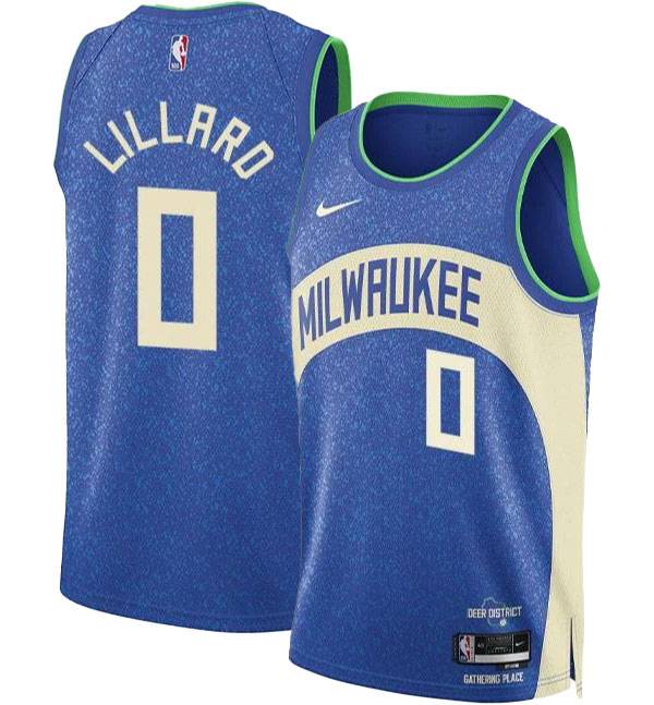 Nike Men s Milwaukee Bucks Damian Lillard 0 City Edition Jersey