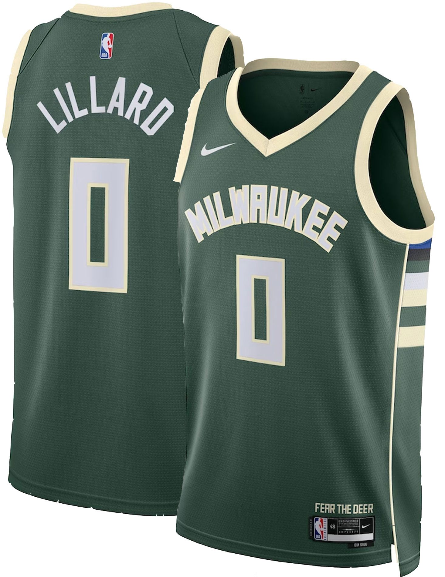 Nike Adult Milwaukee Bucks Damian Lillard #0 Swingman Icon Jersey product image
