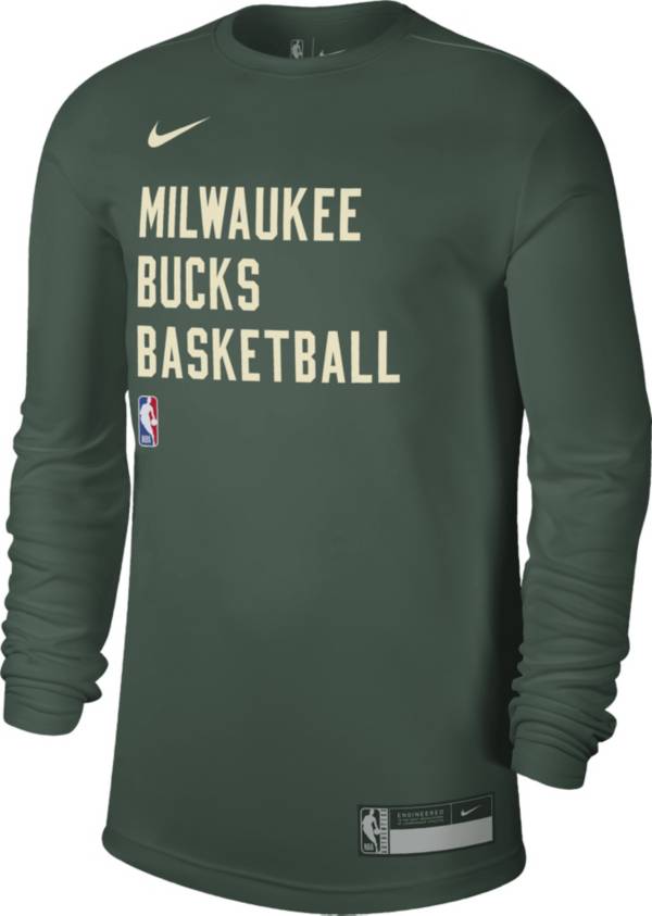 Green MAN Standard Fit NBA Milwaukee Bucks Licensed Long Sleeve