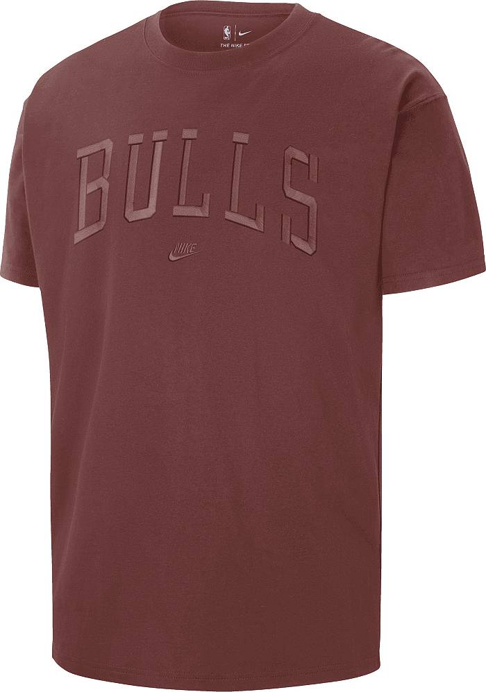 NBA Men Red Chicago Bulls Printed Round Neck Pure Cotton T-shirt