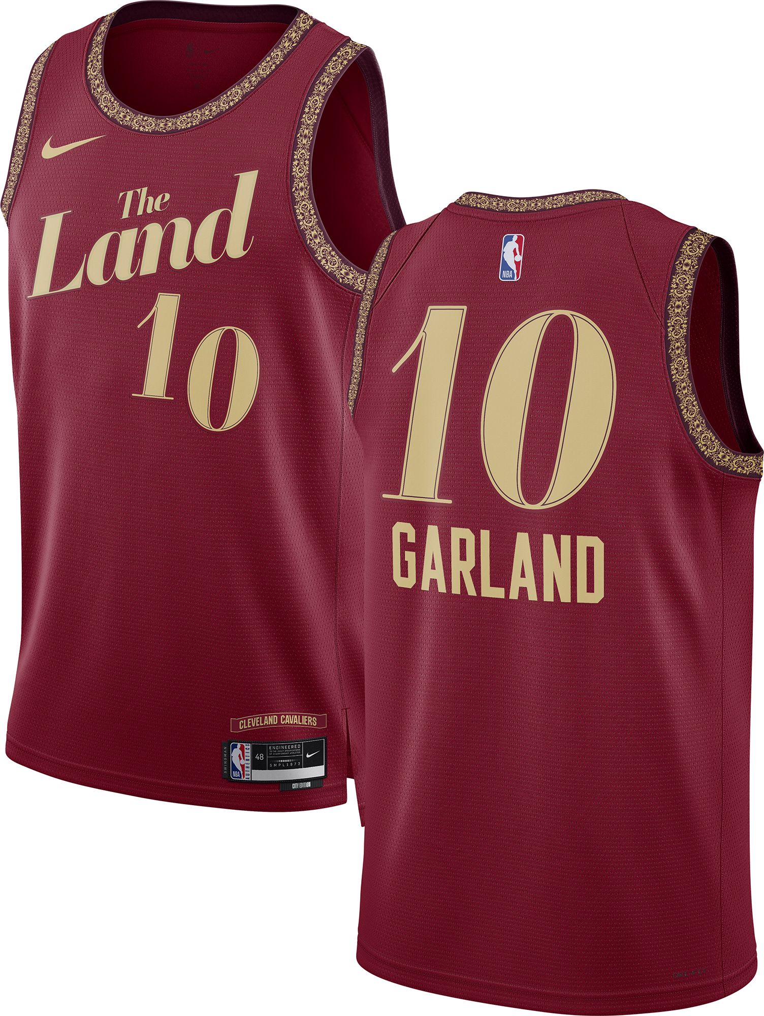 Nike Men's 2023-24 City Edition Cleveland Cavaliers Darius Garland #10 Red Swingman Jersey