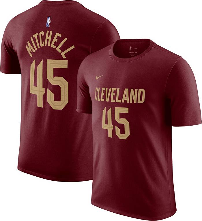 Nike Men's Cleveland Cavaliers Donovan Mitchell #45 Red T-Shirt, Small