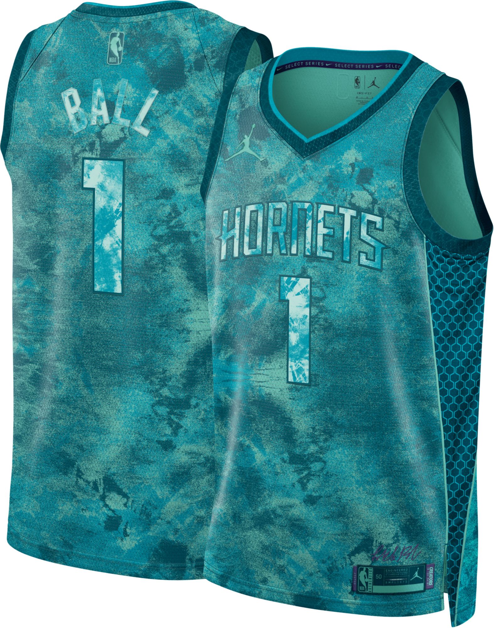 Nike Adult Charlotte Hornets LaMelo Ball #1 Select Series Swingman Jersey product image
