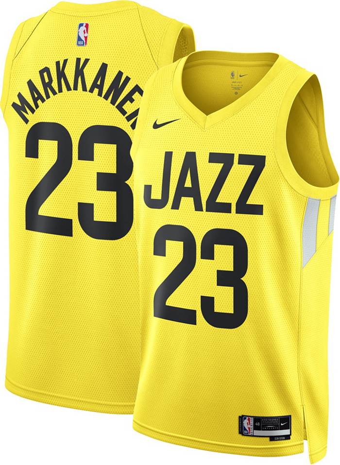 Nike Men's Utah Jazz Lauri Markkanen #23 Yellow Swingman Jersey, XL