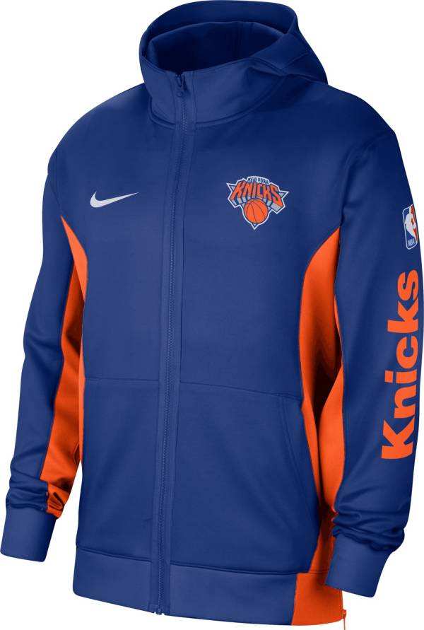 Nike Men's New York Knicks Blue Showtime Full Zip Hoodie