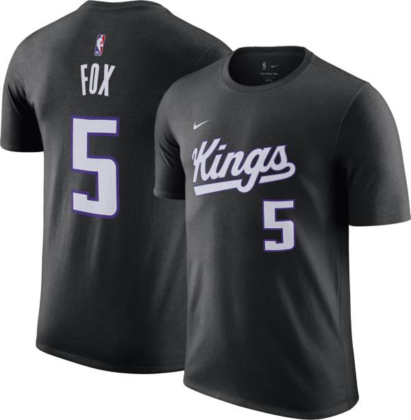 Nike Men's Sacramento Kings De'Aaron Fox #5 Black T-Shirt