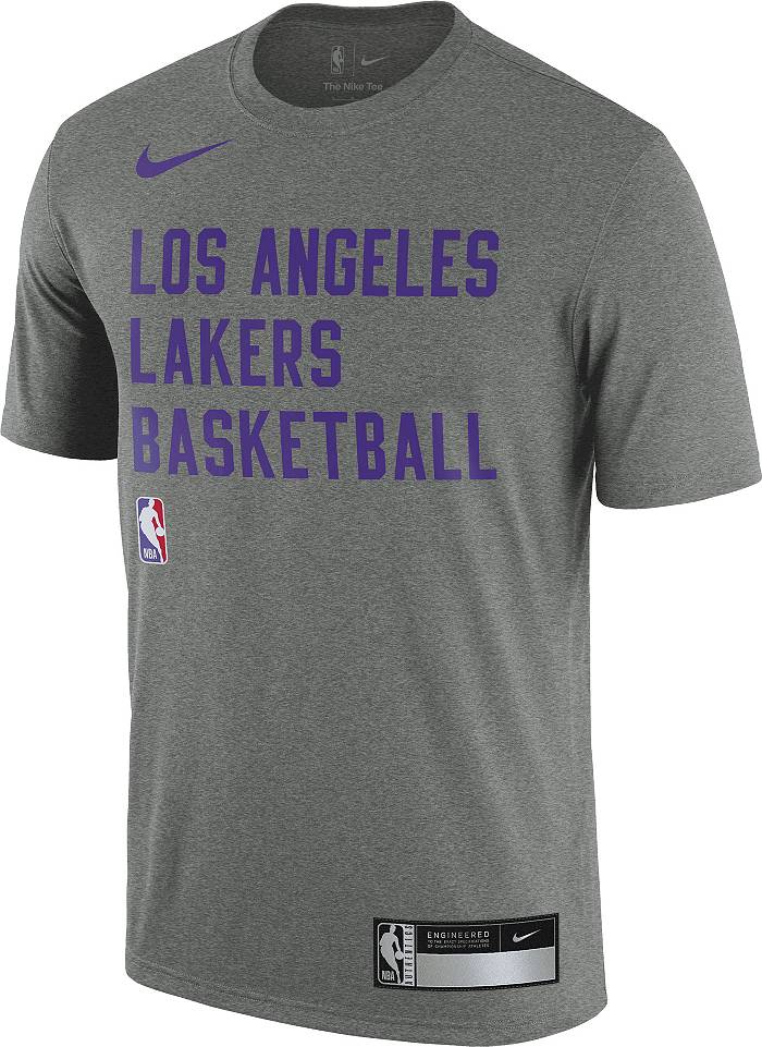 Nike Men's Los Angeles Lakers Grey Practice T-Shirt, XXL, Gray