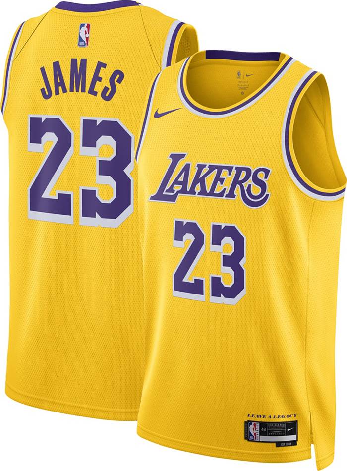 Nike NBA Los Angeles Lakers LeBron James #23 T-Shirt - Yellow