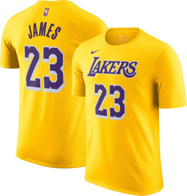 Nike Men's Los Angeles Lakers Lebron James #23 Yellow Swingman Jersey, Medium