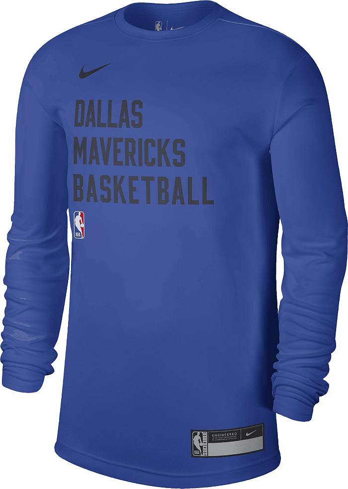 Dallas Mavericks 2022-23 City Edition Rush Blue Logo Baseball Shirt