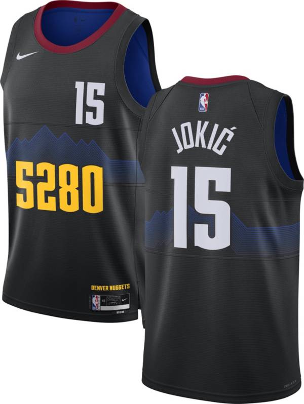 Nike Men's 2023-24 City Edition Denver Nuggets Nikola Jokic #15 Black Swingman  Jersey