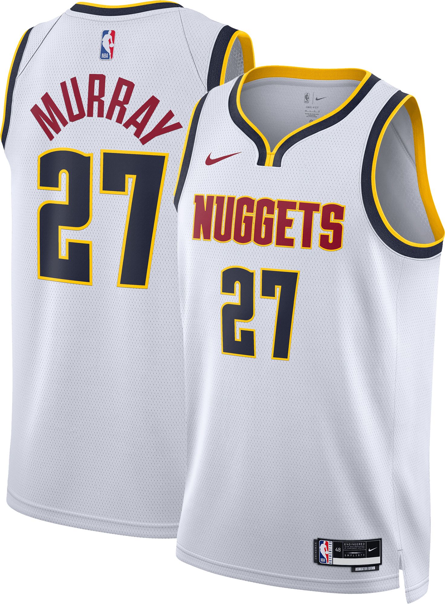 Nike Men's Denver Nuggets Jamal Murray #27 White Swingman Jersey