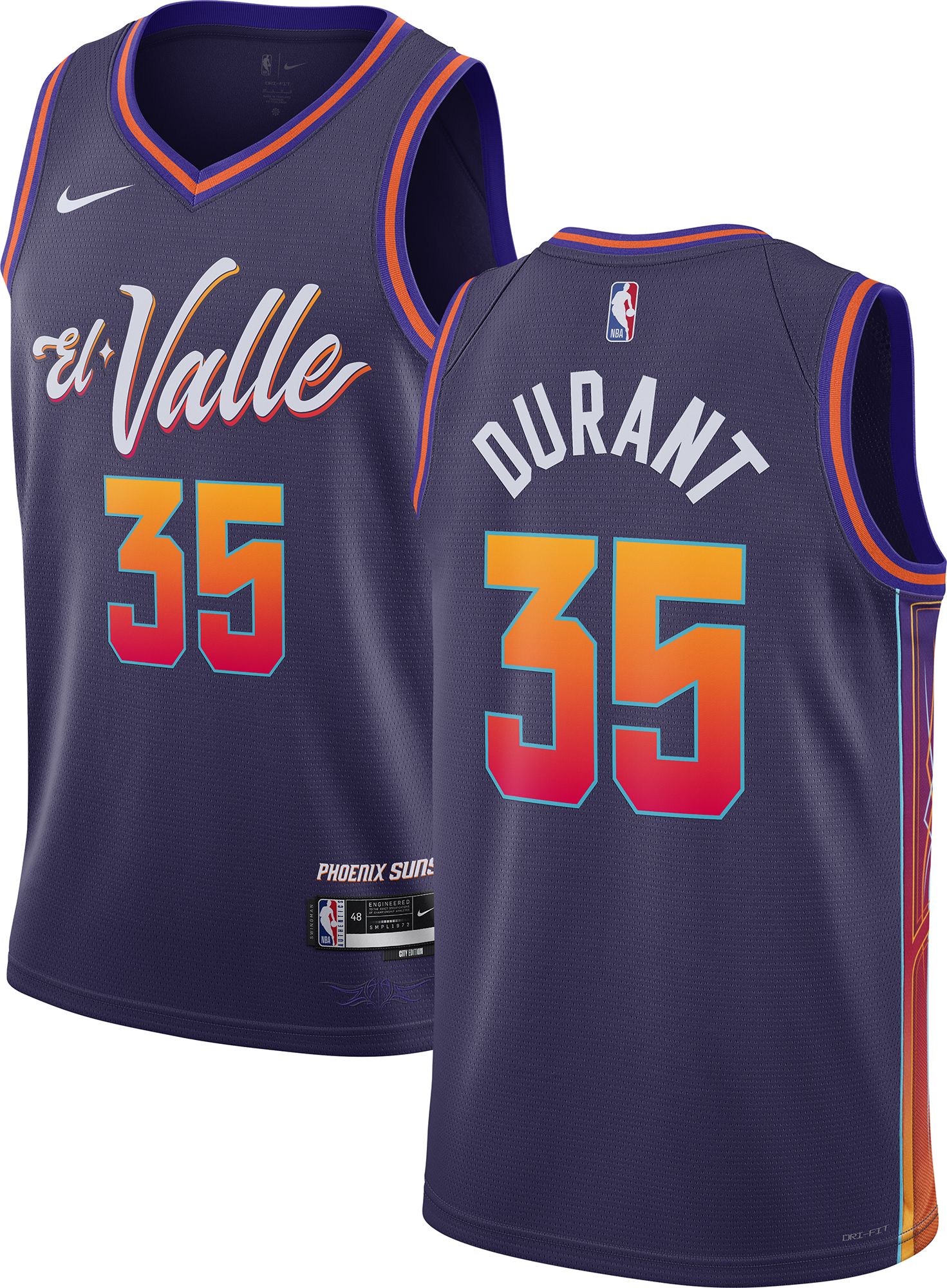 Nike Men's 2023-24 City Edition Phoenix Suns Kevin Durant #35 Black Swingman Jersey