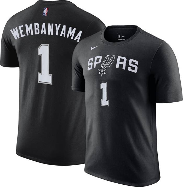 Nike Adult San Antonio Spurs Victor Wembanyama #1 Icon T-Shirt, Men's, XL, Black