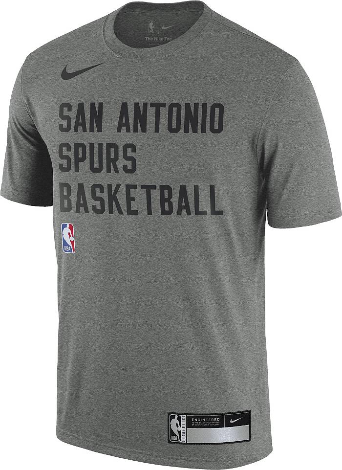 Nike Men's San Antonio Spurs Grey Practice T-Shirt, Small, Gray