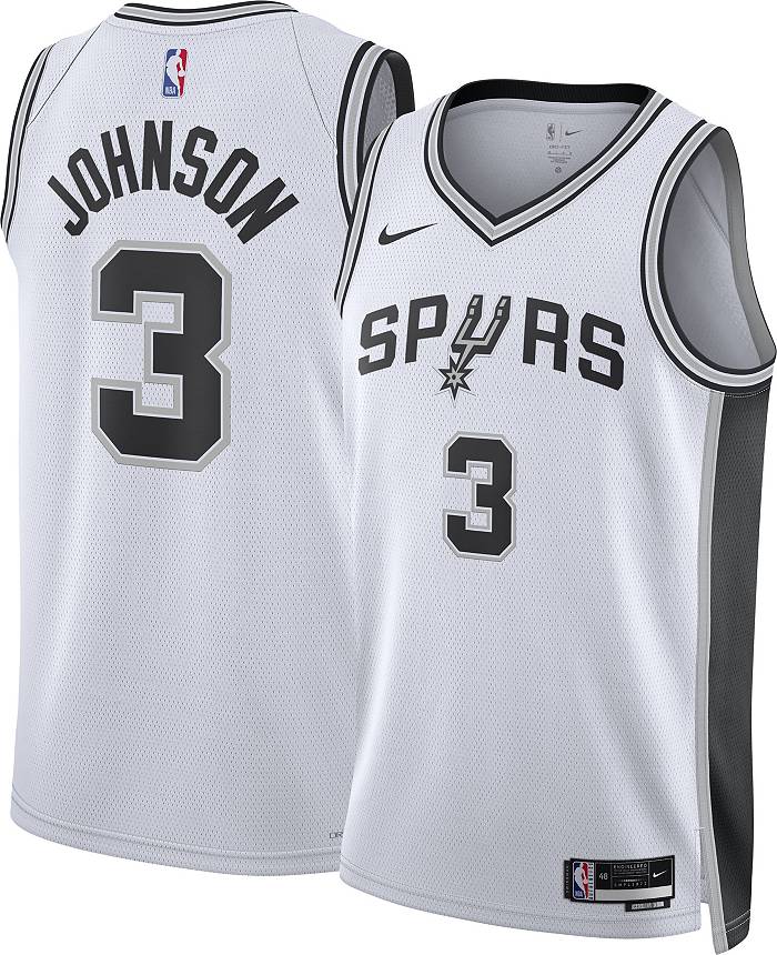 Nike Men's San Antonio Spurs Keldon Johnson #3 Black Dri-Fit Swingman Jersey, Small