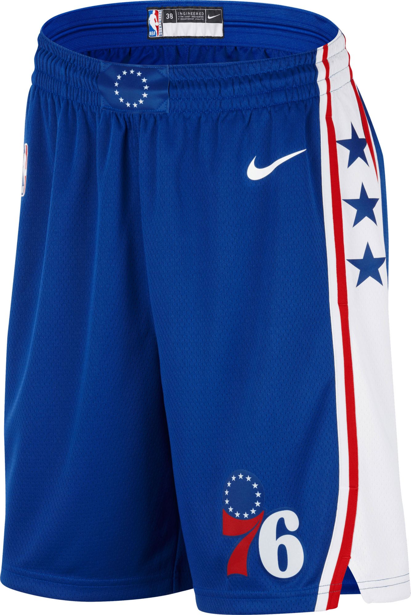 Nike Men's Philadelphia 76ers Blue Icon Shorts International Shipping