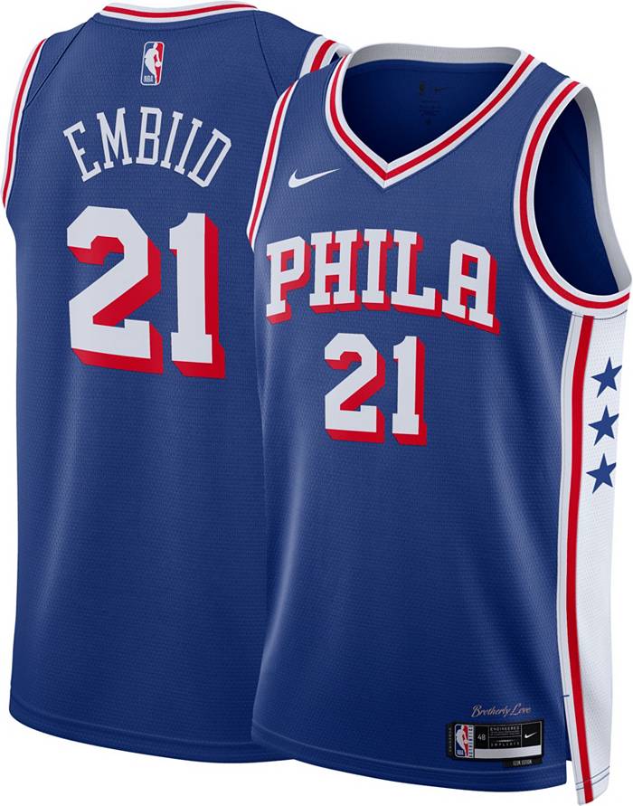 Blue Nike NBA Philadelphia 76ers Swingman Embiid #21 Jersey