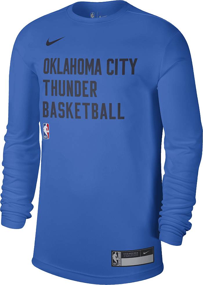Nike Men's Oklahoma City Thunder Blue Practice Long Sleeve T-Shirt, Large