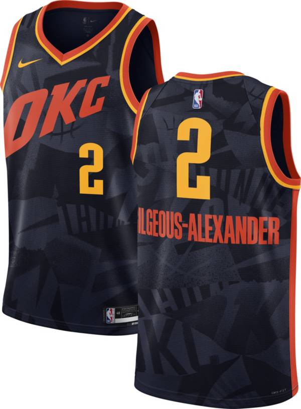 Nike Men's 2023-24 City Edition Oklahoma City Thunder Shai  Gilgeous-Alexander #2 Navy Swingman Jersey