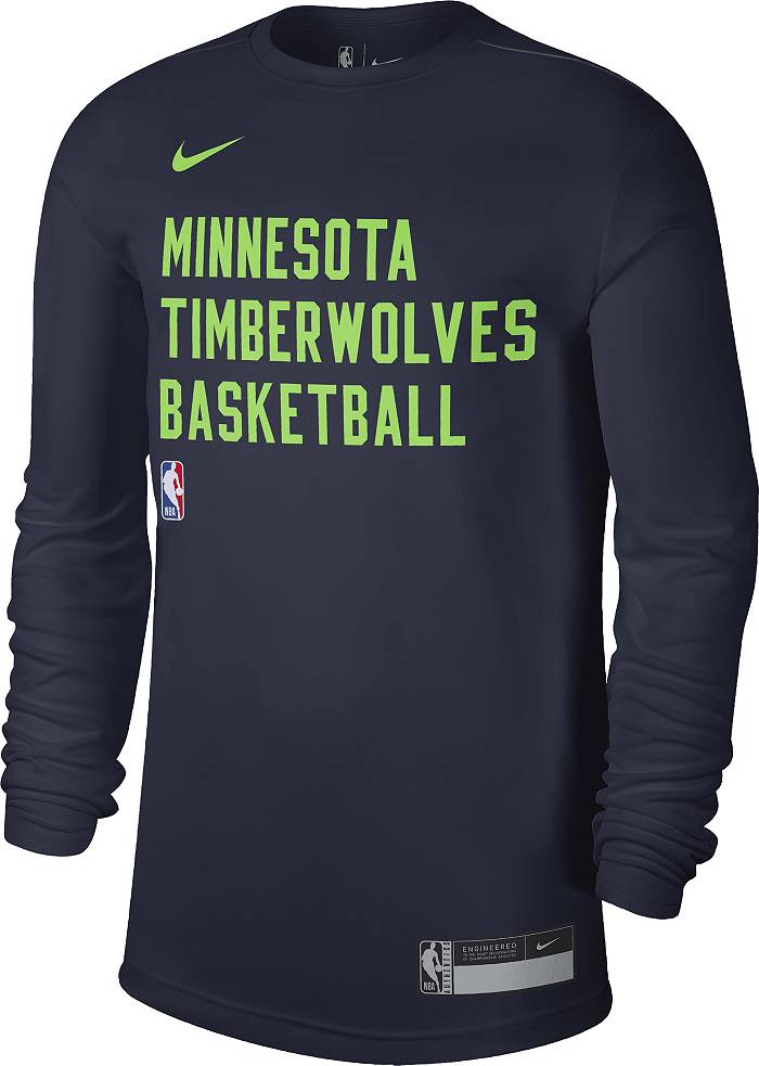 Minnesota Timberwolves Script Nike Long Sleeve T-Shirt Medium Navy