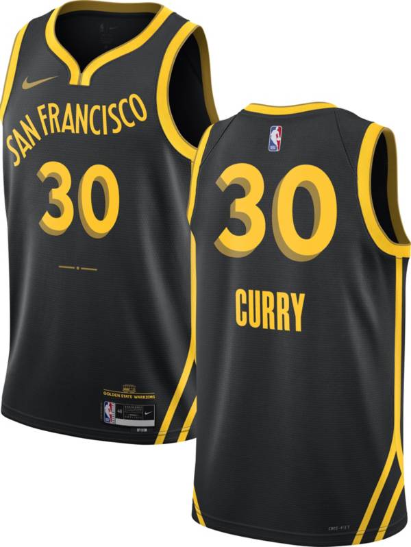 Nike Men's 2023-24 City Edition Golden State Warriors Steph Curry #30 Black  Swingman Jersey