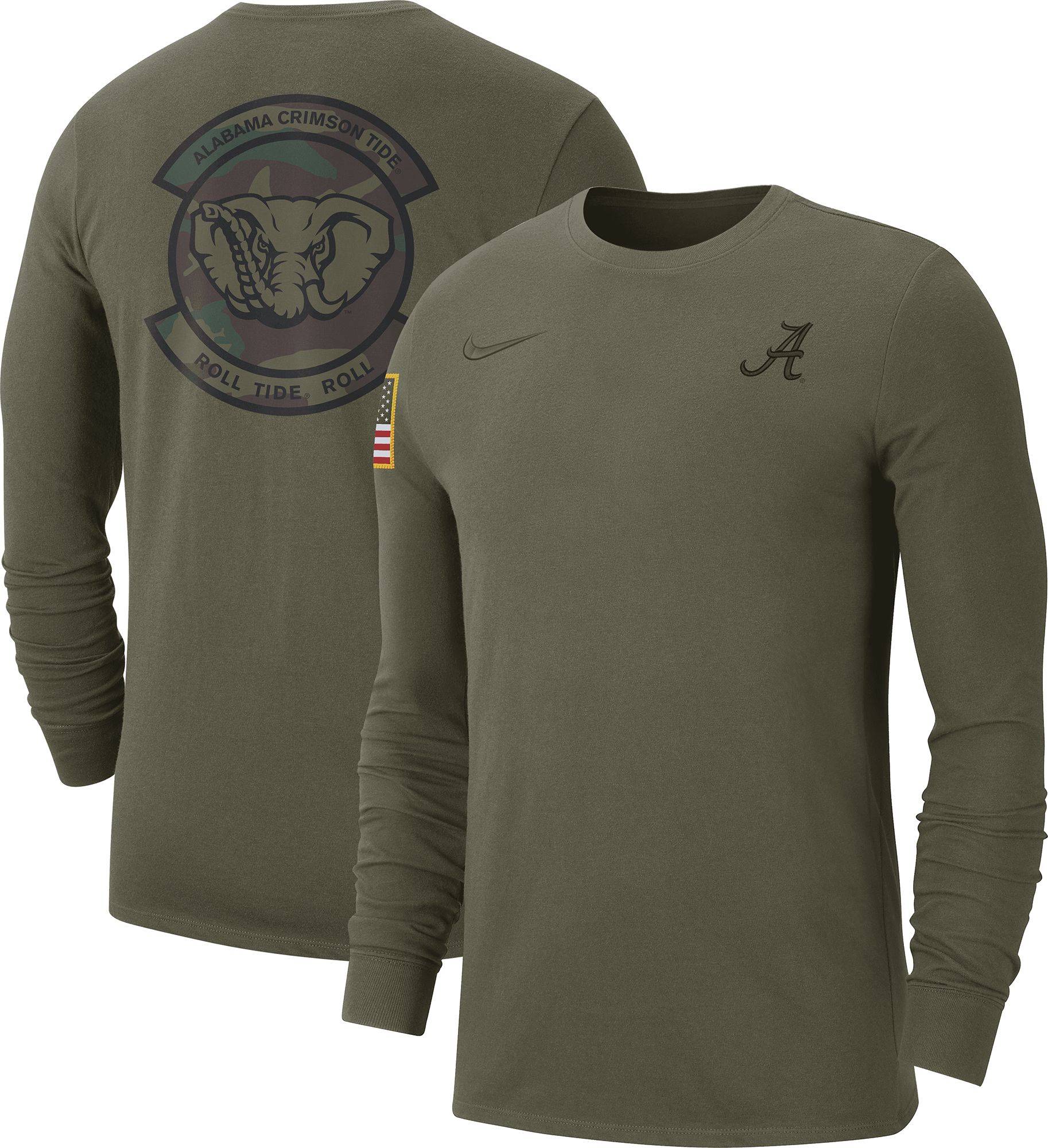 Nike Men's Alabama Crimson Tide Olive Military Appreciation Long Sleeve ...
