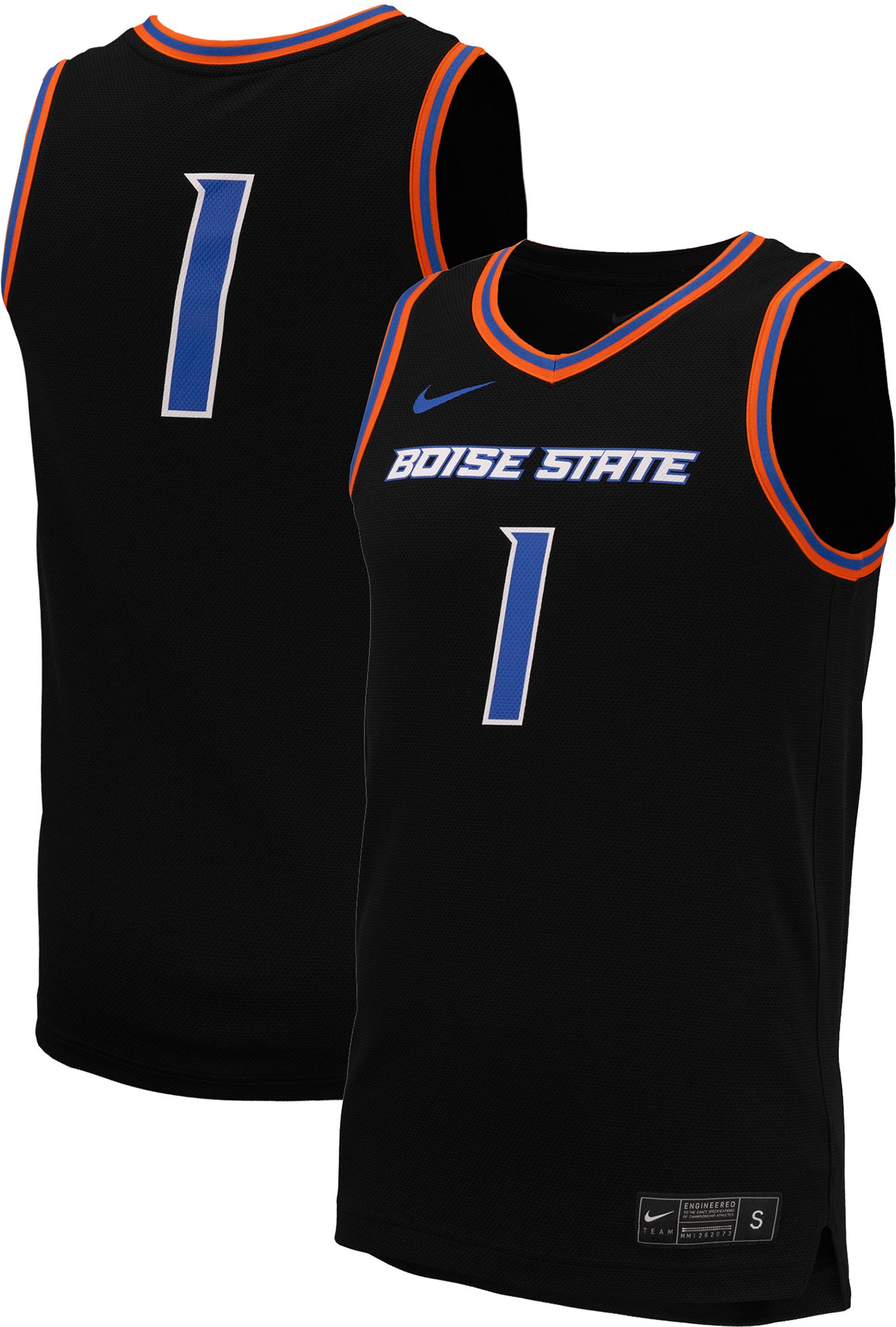 Nike Men's Boise State Broncos #1 Black Alternate Replica Basketball Jersey product image