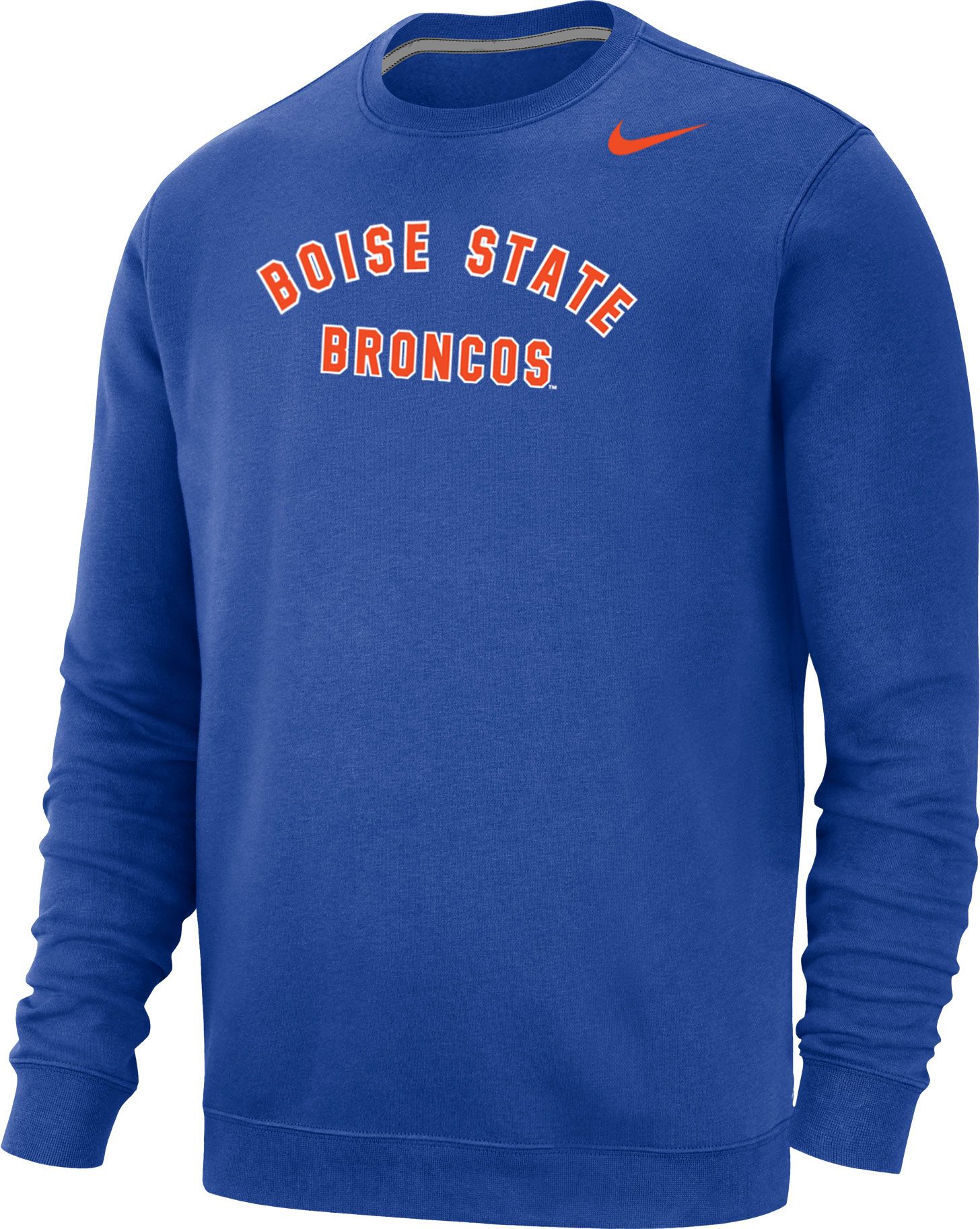 Nike Men's Boise State Broncos Blue Club Fleece Arch Word Crew Neck Sweatshirt