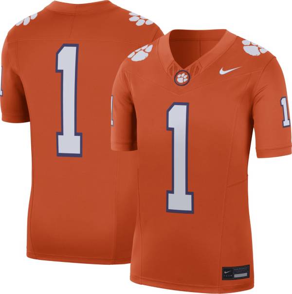 Men's Nike #8 White Clemson Tigers Game Jersey