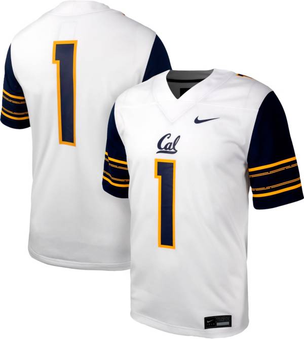 Nike Men's Cal Golden Bears 1 White Replica Away Football Jersey
