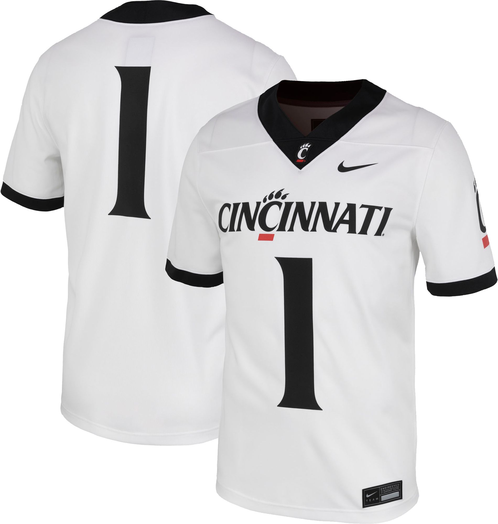 Nike Men's Cincinnati Bearcats #1 White Untouchable Away Game Football Jersey product image