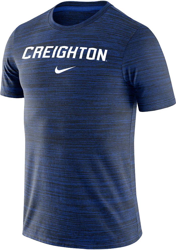 Nike Men's Creighton Bluejays Blue Dri-Fit Velocity Football Team Issue T-Shirt, Medium