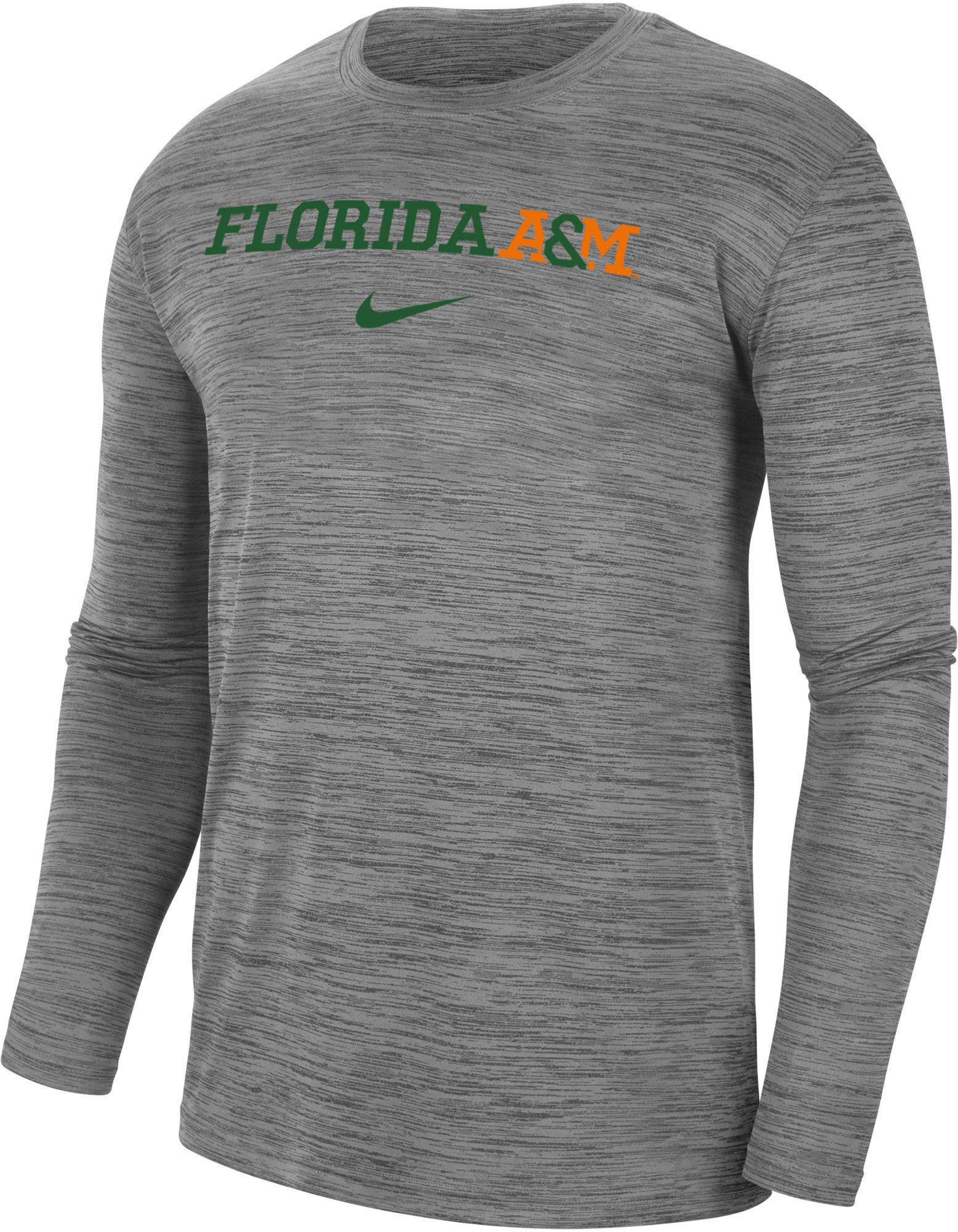 Nike Men's Florida A&M Rattlers Grey Dri-FIT Velocity Football Team Issue T-Shirt